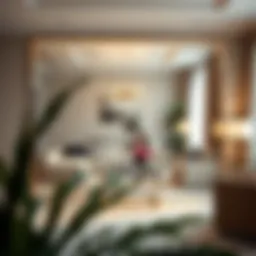 Elegant 5 ft wide mirror reflecting modern living room decor