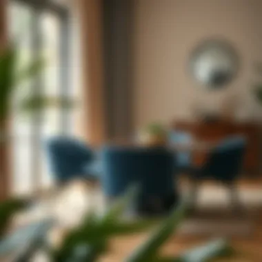 Chic dining area showcasing an 18-inch chair