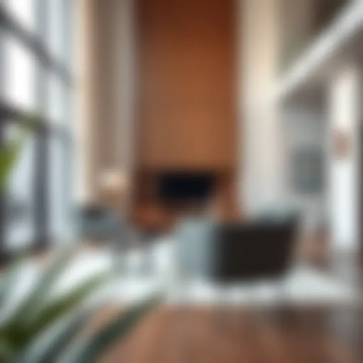 Elegant modern living room with an 18-inch chair