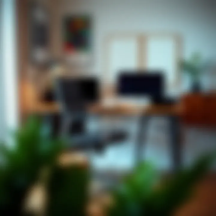 Stylish workspace featuring an 18-inch chair