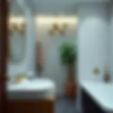 Elegant cable organization in a modern bathroom setting