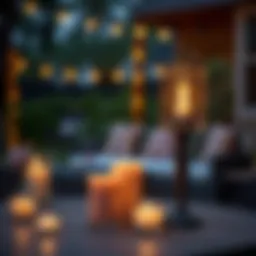 Ambient evening setting with glowing candles