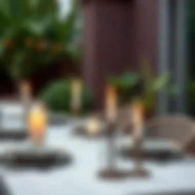 Elegant Outdoor Table Set with Candles Elegant outdoor table set with candles