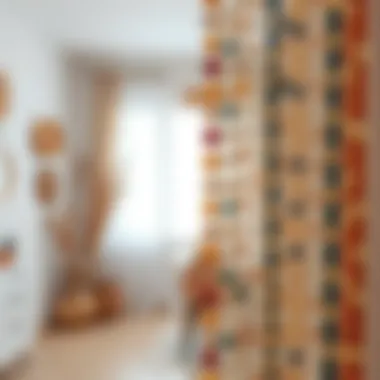 Diverse Designs of Bead Curtains Close-up of colorful bead curtains showcasing design variety