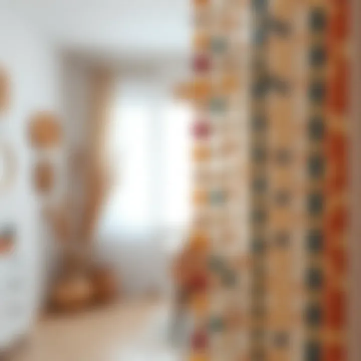 Diverse Designs of Bead Curtains Close-up of colorful bead curtains showcasing design variety