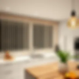 Elegant bead curtain in a modern kitchen setting