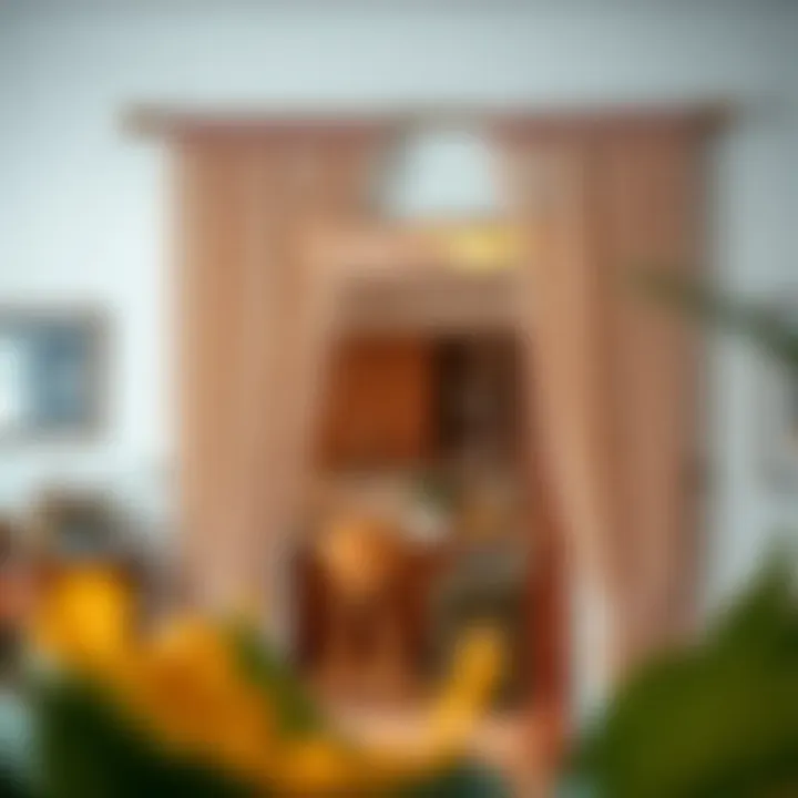 Bead Curtain Installation in Kitchen Entryway Installation of bead curtains over a kitchen doorway