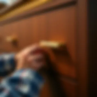 DIY installation of dresser handles with tools