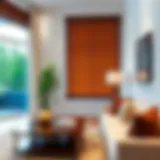 Elegant brown blinds enhancing a modern living room