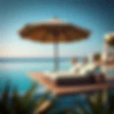 Luxurious Poolside Chaise Lounge Set with Shade Luxurious poolside chaise lounge set with shade
