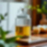 Elegant glass tea container showcasing its clarity