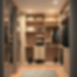 Modern closet design showcasing shelving and hanging space