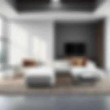 Stylish cloud sectional sofa in a minimalistic interior design