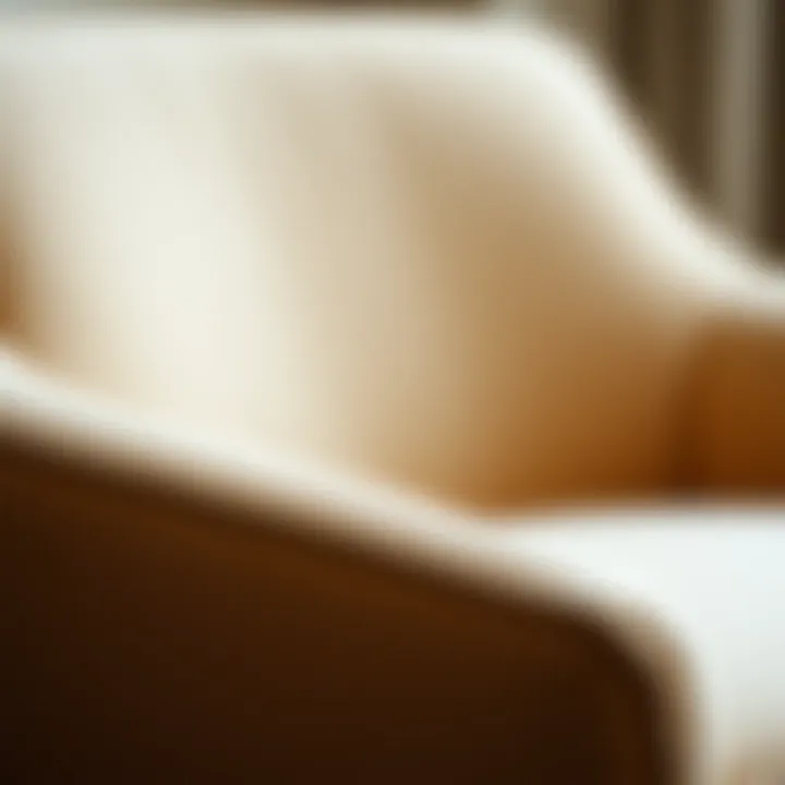 Close-up of soft fabric on a lounge chair