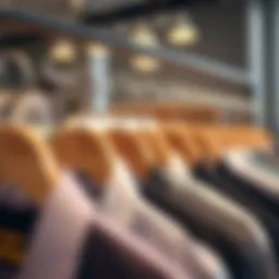 A stylish array of multiple shirt hangers showcasing modern design and functionality.