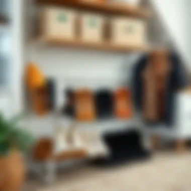 Maximized Space with Organized Footwear Organized shoes arranged on a hook rack