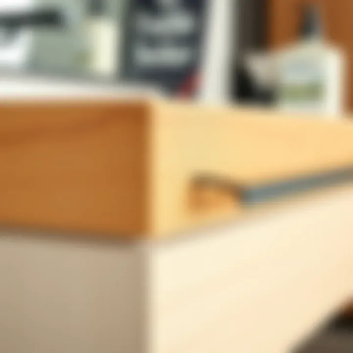 Materials for Floating Vanities Close-up of materials used in a stylish floating vanity