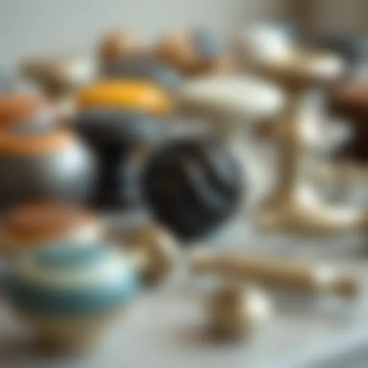 Variety of knobs in different materials and finishes