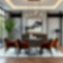 Elegant leather dining chair set enhancing modern dining space