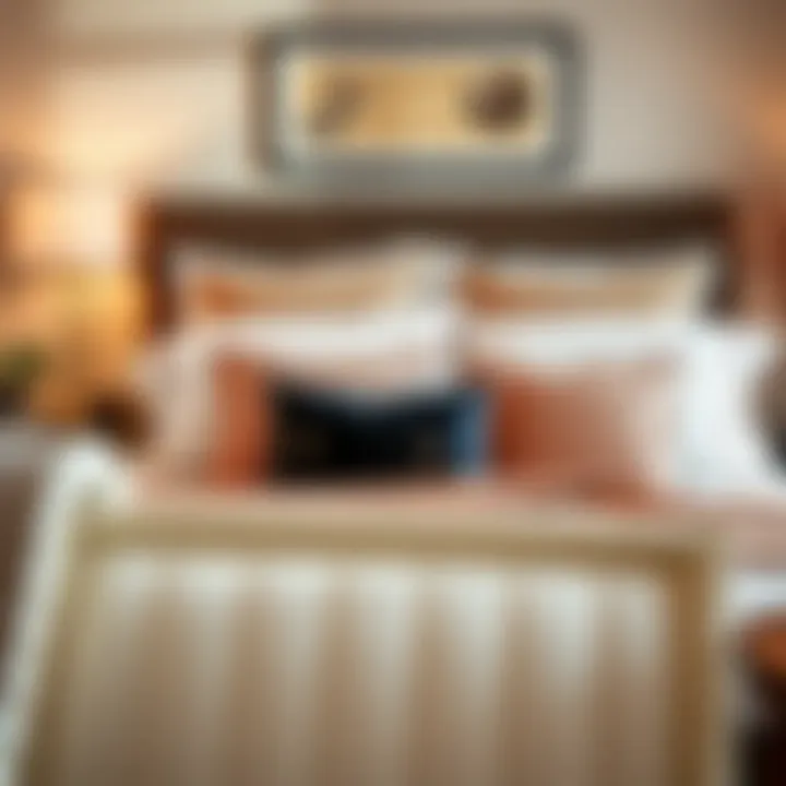 Stylish master bedroom featuring a coordinated seven-piece king bedding set that enhances decor and aesthetics.