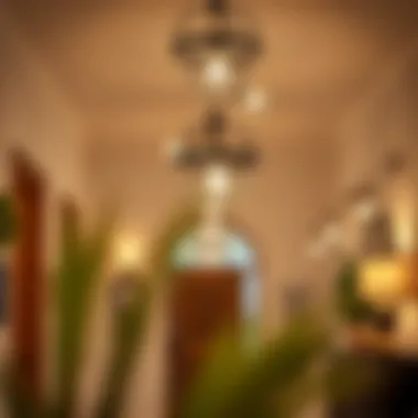 Layered Lighting for a Welcoming Atmosphere Layered lighting arrangement with various fixtures