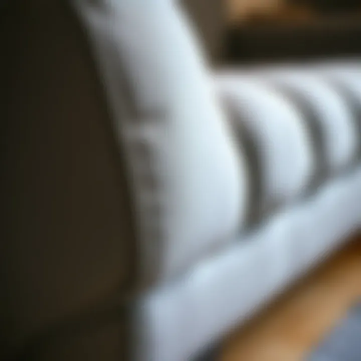 Close-up of fabric texture on a modern accent chair
