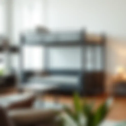 Transformative furniture design showcasing a couch that converts into a bunk bed