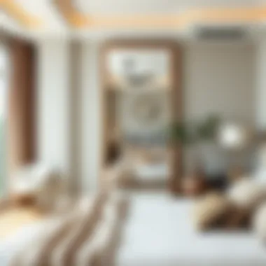 Chic Bedroom Design Chic bedroom showcasing a decorative mirror and modern decor