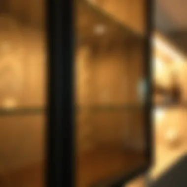 Highlighting Textures with Glass Cabinet Lighting Detailed view of glass cabinet lighting emphasizing textures