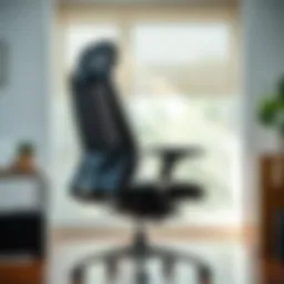 An ergonomic office chair showcasing adjustable features