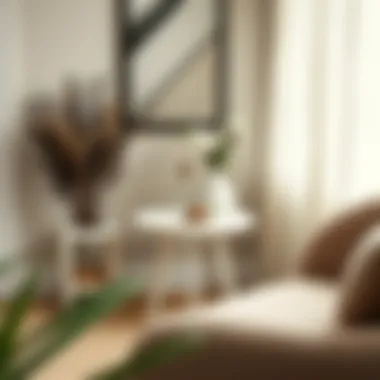 Cozy corner with a white side table and stylish accessories