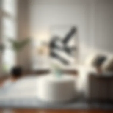 Elegant white side table in a modern living room setting