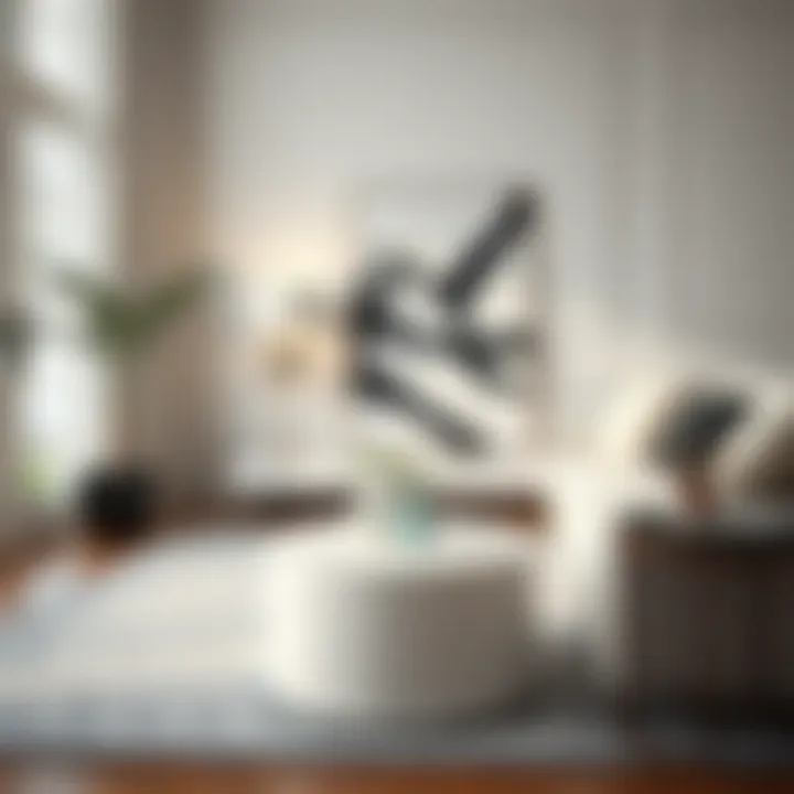 Elegant white side table in a modern living room setting