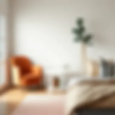 White side table harmonizing with eclectic interior styles