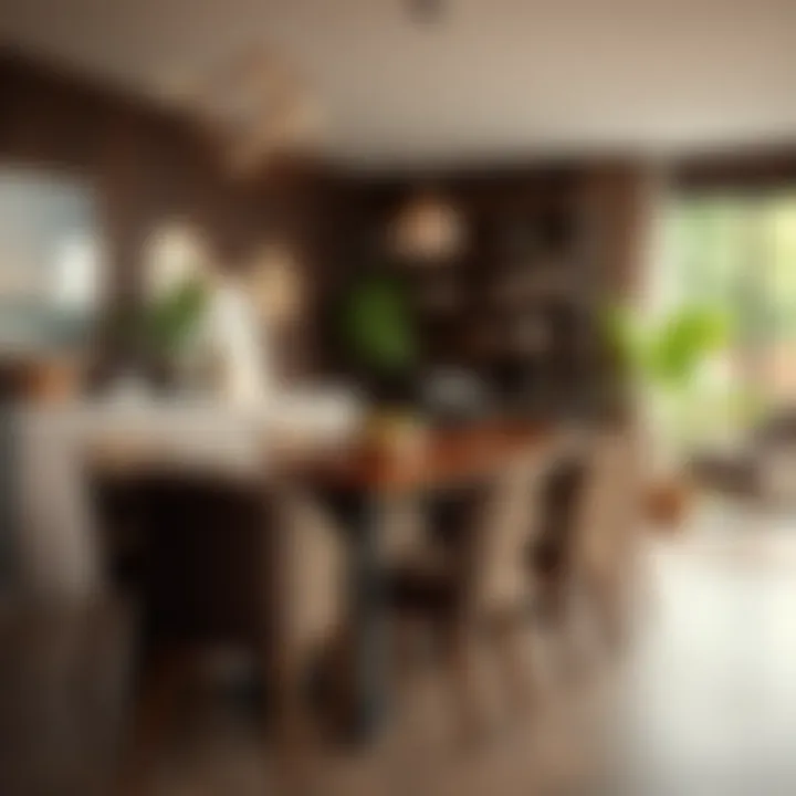 Stylish dark brown chairs complementing a contemporary dining space