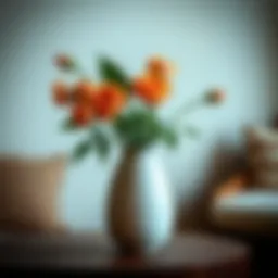 Elegant ceramic vase with floral arrangement