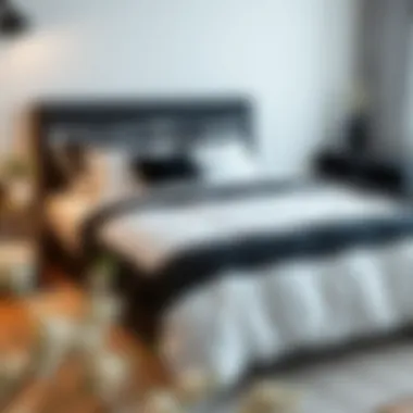 Tips for maintaining black and white bedding showcased on a bed