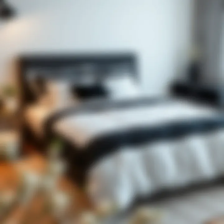 Tips for maintaining black and white bedding showcased on a bed