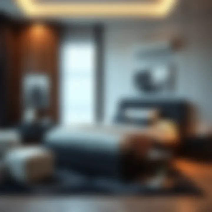 Modern Aesthetic in Bedroom Design Modern bedroom layout showcasing a stylish black bed frame