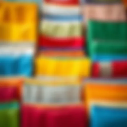 Vibrant Collection of Plastic Canvas Sheets Colorful assortment of plastic canvas sheets arranged in a grid