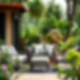 Stylish outdoor seating arrangement