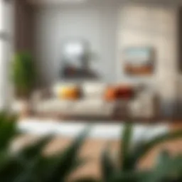 Elegant discount designer sofa in a modern living room setting