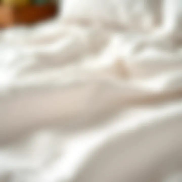 Close-up of the softness and texture of Egyptian cotton fabric