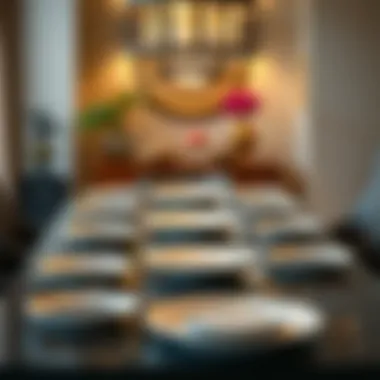 Contemporary Trends in Dining Table Settings An elegant dining table set with contemporary dinner plates reflecting modern trends