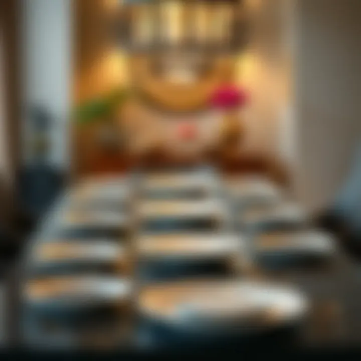 Contemporary Trends in Dining Table Settings An elegant dining table set with contemporary dinner plates reflecting modern trends