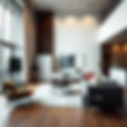 Modern living room layout showcasing optimal space utilization