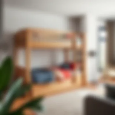 Stylish Full Over Full Bunk Bed with Stairs Elegant full over full bunk bed design showcasing stairs