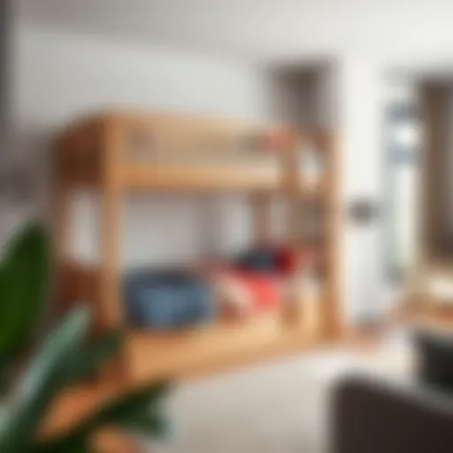 Stylish Full Over Full Bunk Bed with Stairs Elegant full over full bunk bed design showcasing stairs