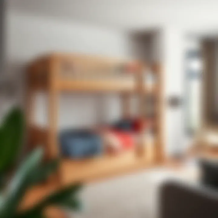 Stylish Full Over Full Bunk Bed with Stairs Elegant full over full bunk bed design showcasing stairs