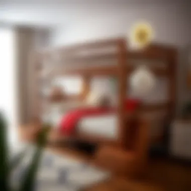 Safety Features of Full Over Full Bunk Bed Safety features highlighted on a full over full bunk bed